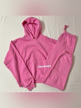 SKIMS Cotton Fleece Classic Hoodie Pullover + Jogger Joggers Sweatpants Set